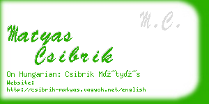 matyas csibrik business card